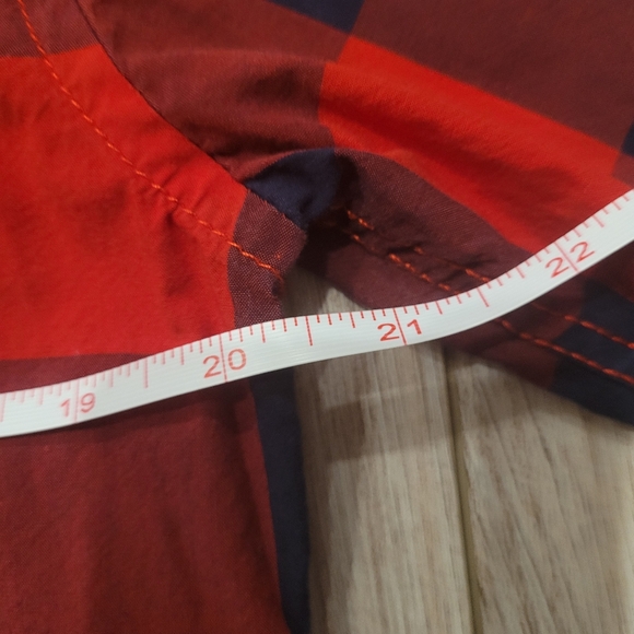 Aeropostale Grunge Button Down Collared Black and Red Gingham shirt S P - Picture 5 of 8